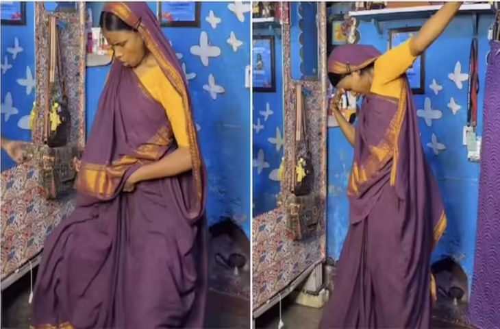 गांव की महिला का धमाकेदार डांस, साड़ी में किया Moonwalk, माइकल जैक्सन स्टाइल देखकर लोग रह गए दंग