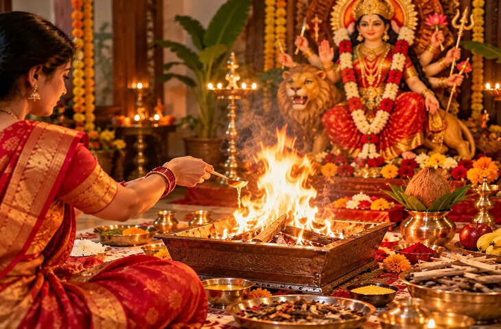 नवरात्रि हवन मंत्र: घर में हवन करते समय बोलें ये मंत्र, जानें आहुति देने का सही तरीका