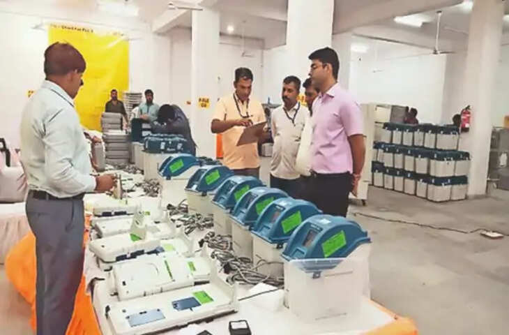 Churu कलेक्टर सिहाग ने चूरू में ईवीएम जांच कार्य का निरीक्षण किया