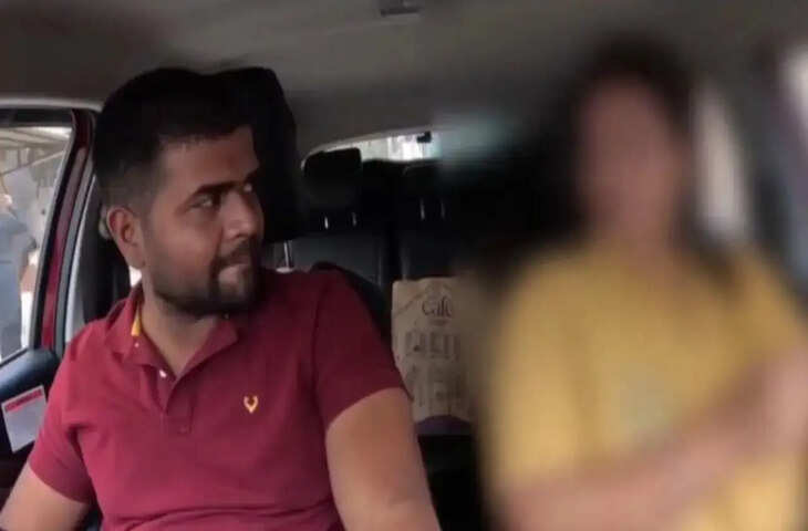 सीट बेल्ट लगा लीजिए कहने पर भड़की महिला, ड्राइवर संग हुआ भारी बवाल, कैब के अंदर का video viral