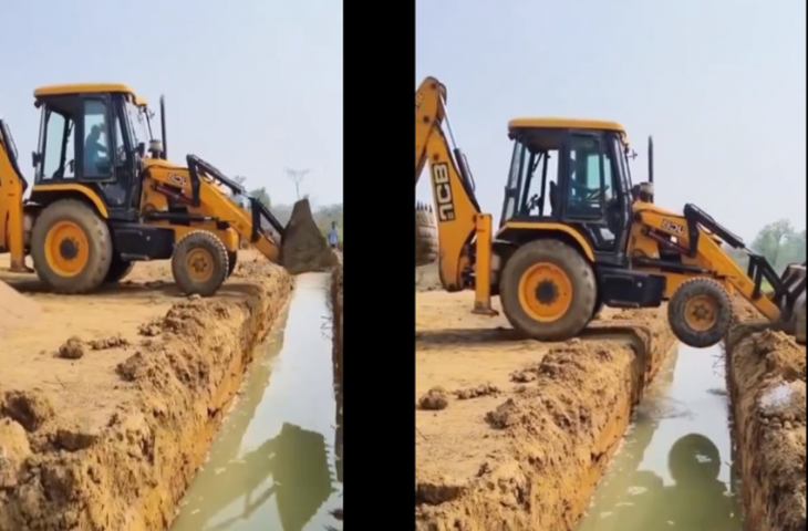 हैवी JCB ड्राइवर! इस तरह से JCB को कराया नाला पार, देखकर हैरत में पड़ जाएंगे