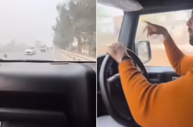 महंगी थार कार को हाइवे पर उल्टी दिशा में चलाता ड्राइवर, वीडियो सोशल मीडिया पर वायरल