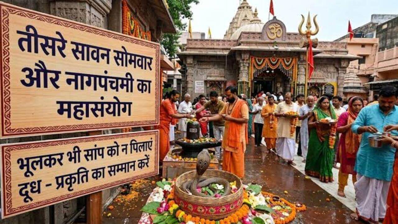 सावन का तीसरा सोमवार बेहद खास! 17 अगस्त को नाग पंचमी का महासंयोग, शिव-नाग पूजा से बरसेगी महादेव की कृपा​​​​​​​