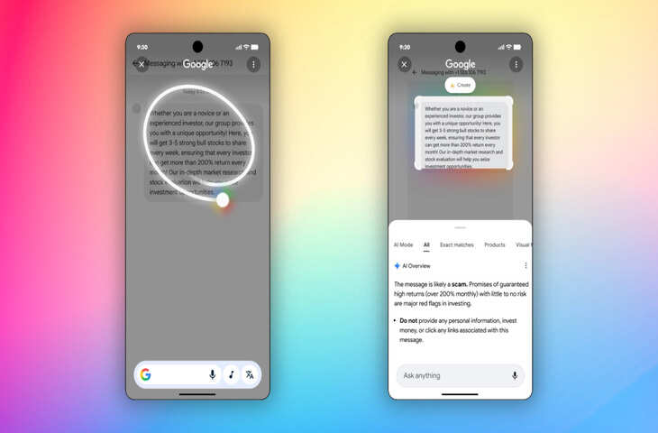 फ्रॉड मैसेज देखकर घबराने की जरूरत नहीं! Android में Google Circle to Search बताएगा सच या स्कैम, ऐसे करें इस्तेमाल​​​​​​​
