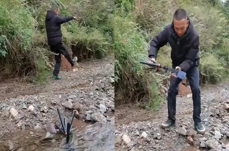 रील बनाने की धुन में खोया था शख्स, अगले ही पल हुआ कुछ ऐसा कि होश आ गए ठिकाने