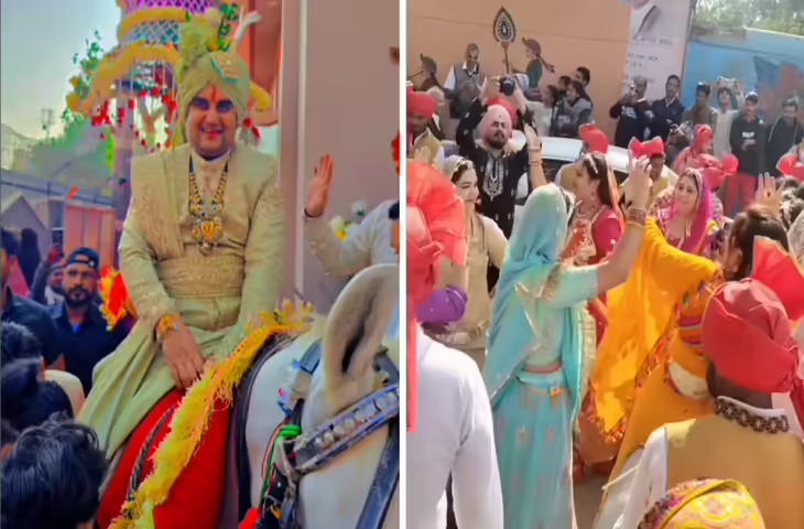 कथावचक इंद्रेश-शिप्रा की शाही शादी: लाल जोड़े में रानी सी दुल्हन और शेरवानी में दूल्हे राजा, देखे शादी की वायरल झलकियाँ 