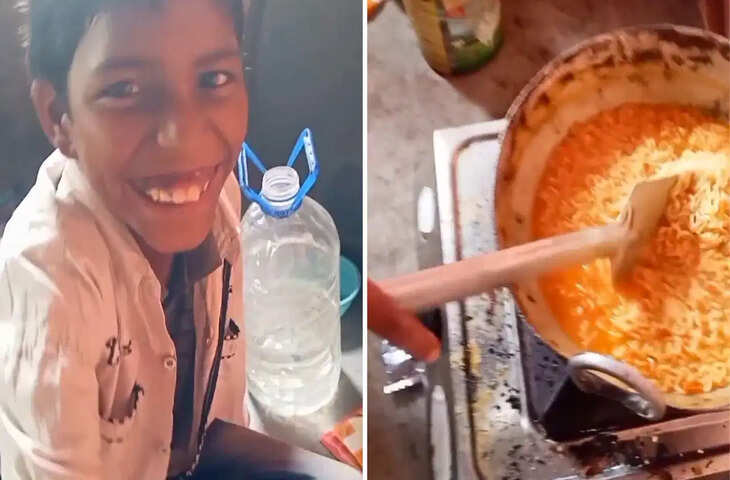 &lsquo;आज सूरज पार्टी देगा&rsquo;&hellip; चूल्हे पर बनी मैगी का वीडियो वायरल, सोशल मीडिया पर मचा तहलका