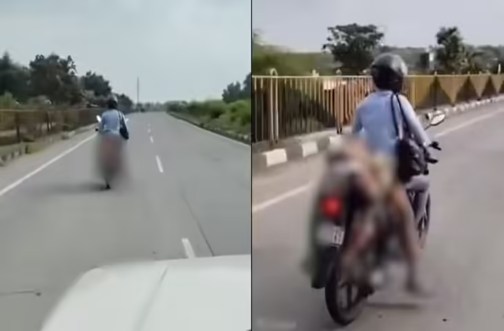 दिल दहला देने वाला मंजर! पत्नी का शव बाइक पर बांधकर ले गया पति, वायरल VIDEO देख दहल उठे लोग&nbsp;