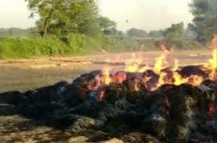 Rewari खेत में हुए शॉर्ट सर्किट लगी आग में एक एकड़ गेहूं की फसल जलकर खाख