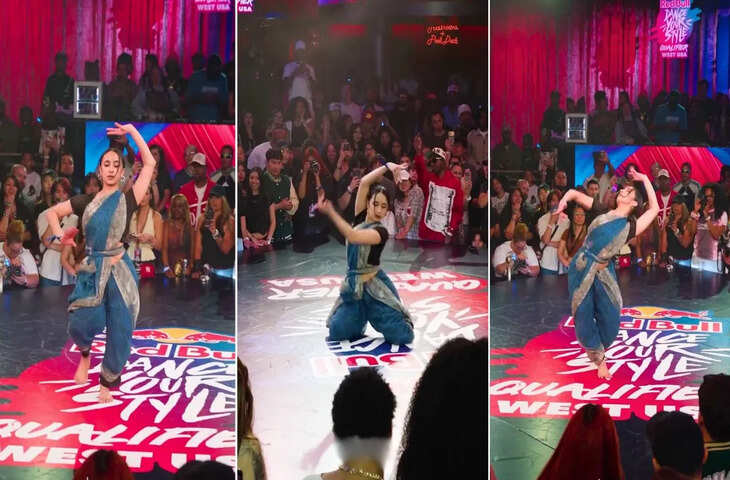 साड़ी में &lsquo;हिप-हॉप&rsquo; का ऐसा फ्यूजन नहीं देखा होगा! देसी छोरी के ठुमकों ने मचाया &lsquo;गदर&rsquo;