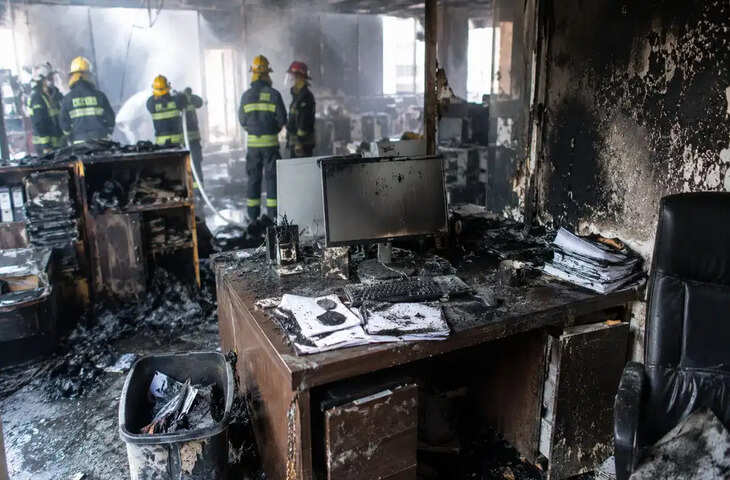 मासूम की शरारत बनी खतरे की वजह: निंगबो के ऑफिस में लाइटर से लगी आग, पूरा दफ्तर चपेट में आया