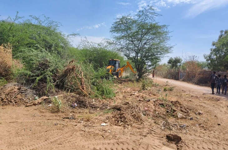 नागौर में गोचर व अंगोर भूमि पर अतिक्रमण हटाने की बड़ी कार्रवाई, अवैध निर्माण ध्वस्त