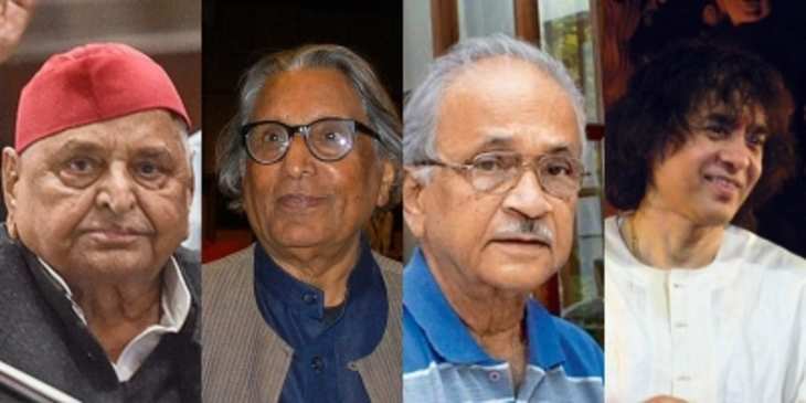 मुलायम सिंह, जाकिर हुसैन, राकेश झुनझुनवाला, रवीना टंडन को Padma awards