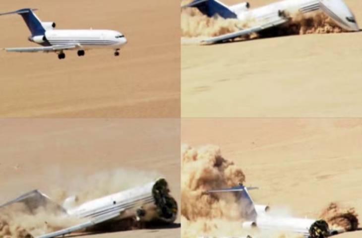रेगिस्तान के ऊपर उड़ रहा था प्लेन, जमीन छूते ही हो गया टुकड़े-टुकड़े, जानबूझकर कराया गया क्रैश, video