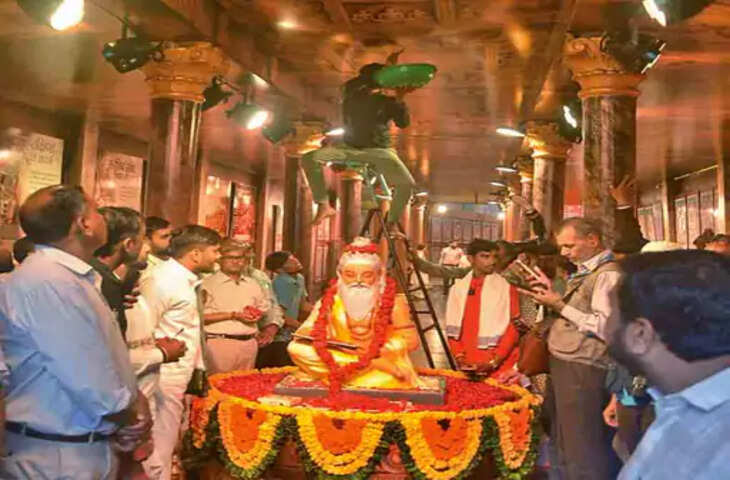 बारिश ने बिगाड़ी गीता भवन ऑडिटोरियम लोकार्पण की तैयारियां, स्वागत कॉरिडोर में भरा पानी