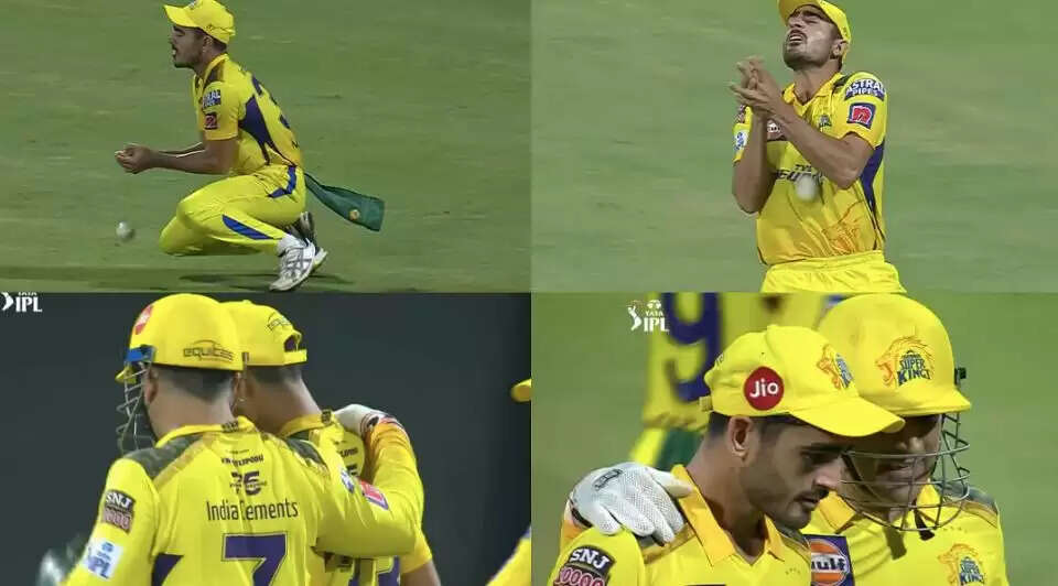 mukesh choudhary drops two ms- dhoni111111111