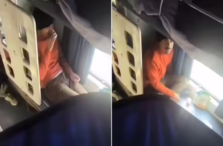 फर्स्ट टाइम AC कोच में शख्स ने चाय पीकर की ऐसी हरकत, अपर बर्थ वाले ने रिकॉर्ड करके वायरल कर दिया