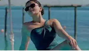 Rubina Dilaik in emerald green swimsuit chills by the pool in sunkissed pic