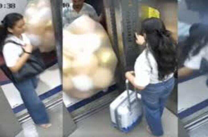 लिफ्ट में गुब्बारों का भयंकर विस्फोट, वीडियो सोशल मीडिया पर वायरल