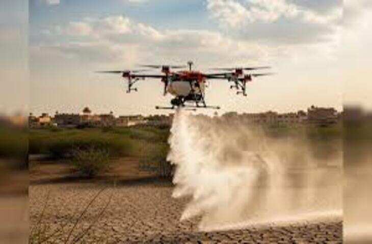 जयपुर के रामगढ़ बांध में ड्रोन से कृत्रिम बारिश का प्रयास असफल, पूजा-अर्चना के बीच हुई कोशिश