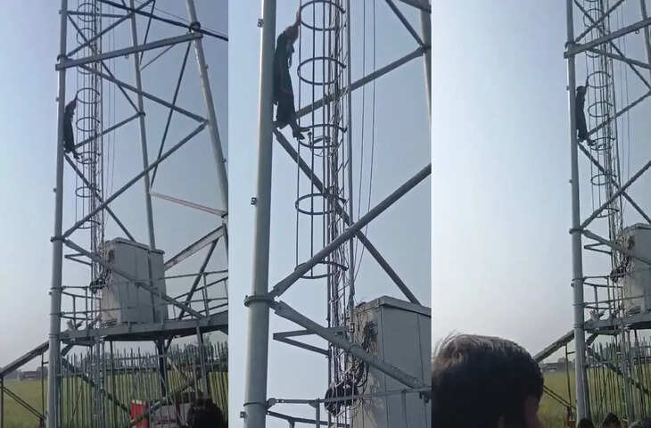 देवरिया में प्रेम प्रसंग के बाद हाई वोल्टेज ड्रामा, मोबाइल टॉवर पर चढ़ी युवती