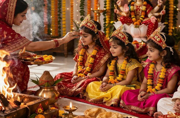 महाष्टमी का व्रत और कन्या पूजन कब करें, कब होगा नवमी का व्रत और कन्या पूजन