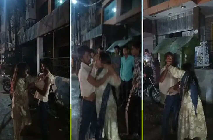 मुरादाबाद की सड़क पर बीवी का तांडव, सरेआम पति को पीटा और कपड़े भी फाड़े, बोली- भाग रहा था हमें छोड़कर
