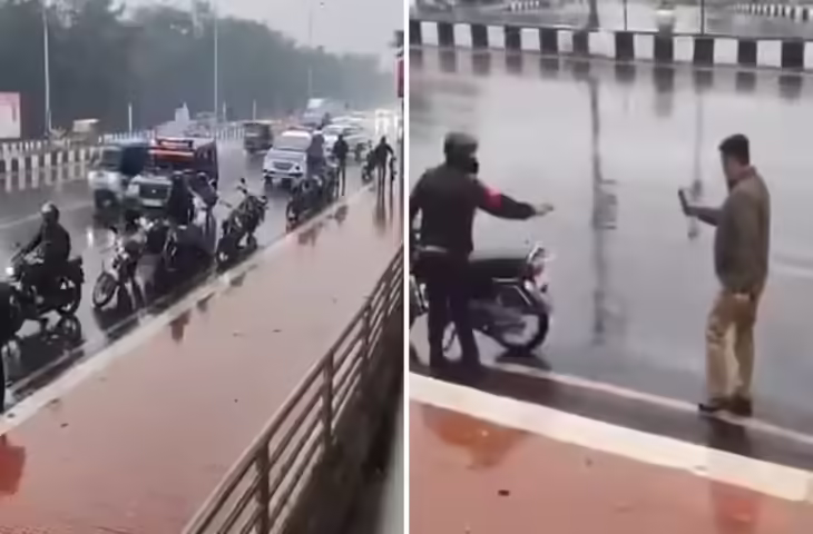 लखनऊ में बारिश और पुलिस की कार्रवाई से लोग हुए परेशान, वायरल वीडियो बना चर्चा का विषय