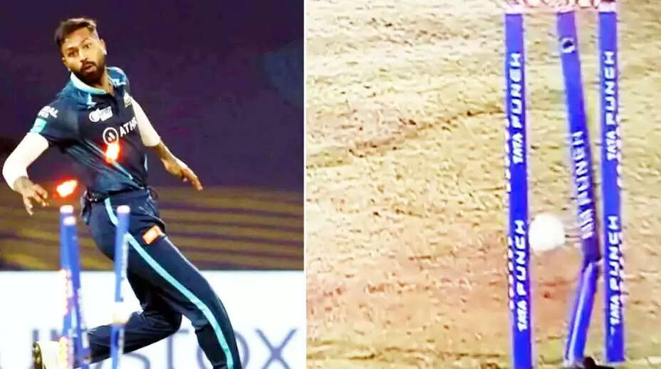 hardik pandya broken stump sanju samson direct throw--11111