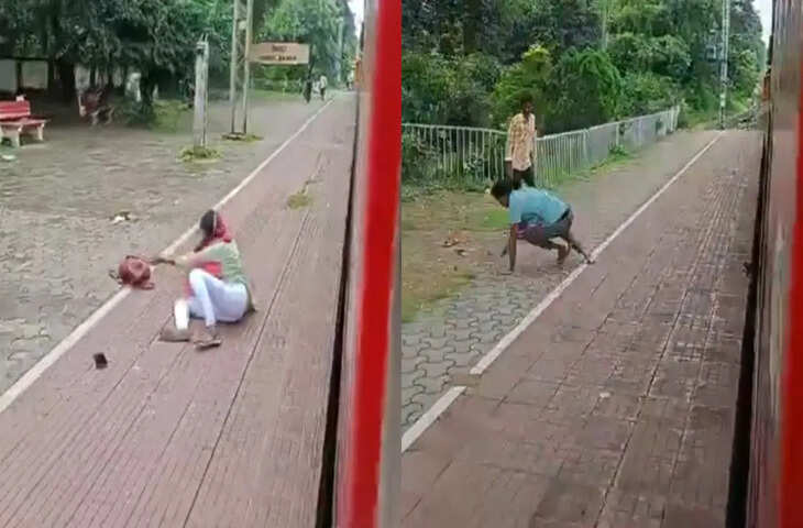 चलती ट्रेन से कूदने की लापरवाही बनी महंगी: वायरल वीडियो में दिखी खतरनाक घटना