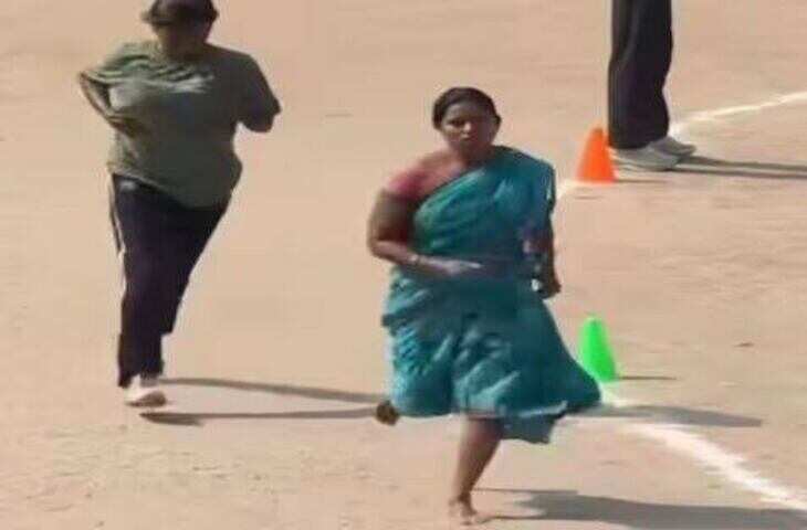 नौकरी के लिए साड़ी पहनकर दौड़ी महिला, वीडियो वायरल हुआ तो लोगों ने कहा- जज्बे को सलाम