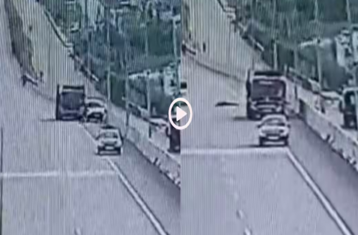 कार खराब होने पर सड़क किनारे खड़ा था व्यक्ति ट्रक रौंदकर भागा, हादसा CCTV में कैद