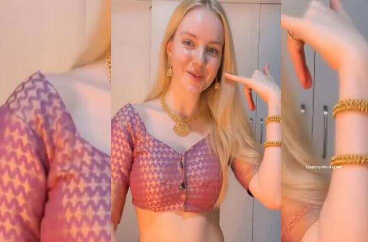 विदेशी महिला पर चढ़ा हरियाणवी रंग, देसी गाने पर किया धांसू डांस और बनाई रील, देखते ही देखते लाखों व्यूज पार​​​​​​​
