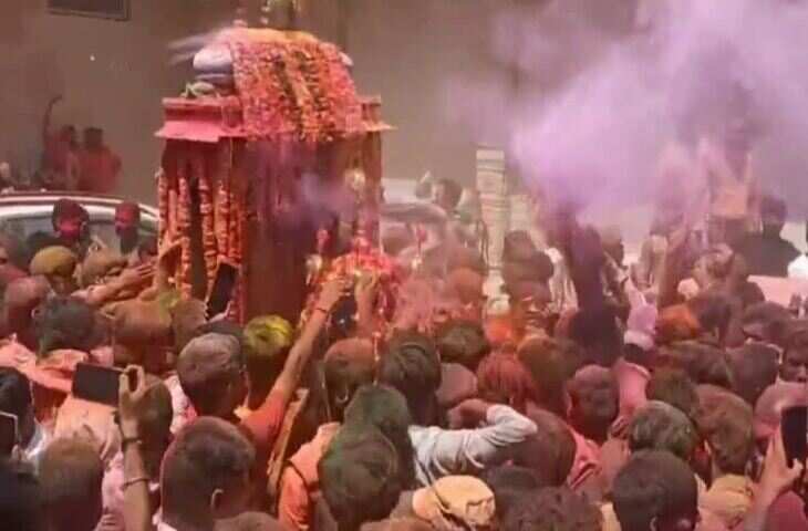 सांवलिया नगर में भक्ति और उल्लास के साथ मनी होली, वीडियो में देखें चांदी के रथ पर निकले सांवलिया सेठ