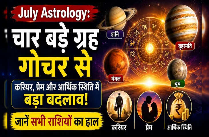 July Horoscope 2026: जुलाई में बदल जाएगी ग्रहों की चाल, इन 4 राशियों की चमकेगी किस्मत, हर क्षेत्र में मिलेंगे शुभ परिणाम