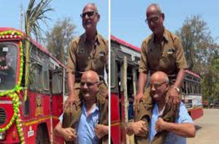 रिटायरमेंट के दिन बस ड्राइवर को दोस्तों ने कंधों पर उठाया, भावुक कर देने वाला वीडियो वायरल