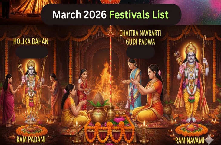 March 2026 Festival Calendar: कब हैं चैत्र नवरात्रि और राम नवमी, यहाँ देखे पूरे महीने के व्रत-त्यौहारों का कैलेंडर&nbsp;