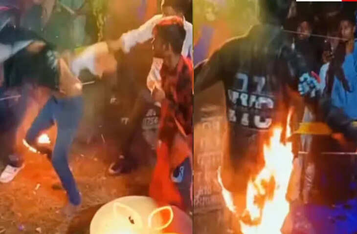 आग लगाकर स्टंट करना शख्स को पड़ा भारी! मिनटों में सज जाति मौत की चिता, देखे दहला देने वाला क्लिप 