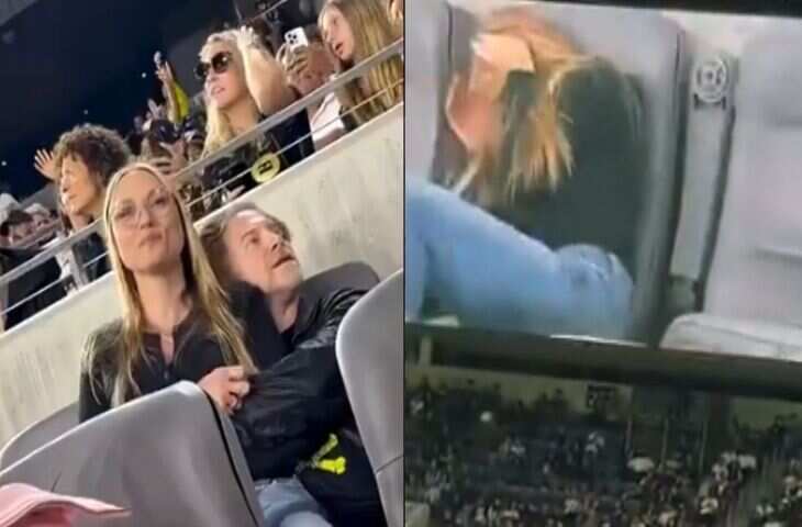 &lsquo;और घुमाओ ऑफिस की लड़की&hellip;&rsquo; मैच देखने गया था कपल लेकिन स्टेडियम के कैमरे ने खोल दी पोल-पट्टी, देखे वायरल क्लिप&nbsp;