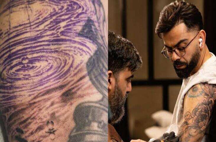 विराट कोहली ने बनवाया 12वां टैटू, बाएं हाथ पर दिखा खास डिजाइन; वीडियो में देंखे 5 सेशन के बाद भी काम अधूरा