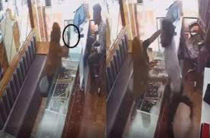 ज्वैलर को दिन दहाड़े मिर्ची लेकर लूटने वाली थी महिला, अचानक थप्पड़ों की बारिश ने बदल दिया चेहरे का नक्शा