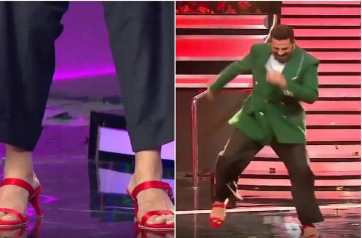 अक्षय कुमार के &lsquo;व्हील ऑफ फॉर्च्यून&rsquo; ग्रैंड फिनाले में मस्ती का तड़का, वीडियो में देंखे हाई हील्स पहनकर किया डांस