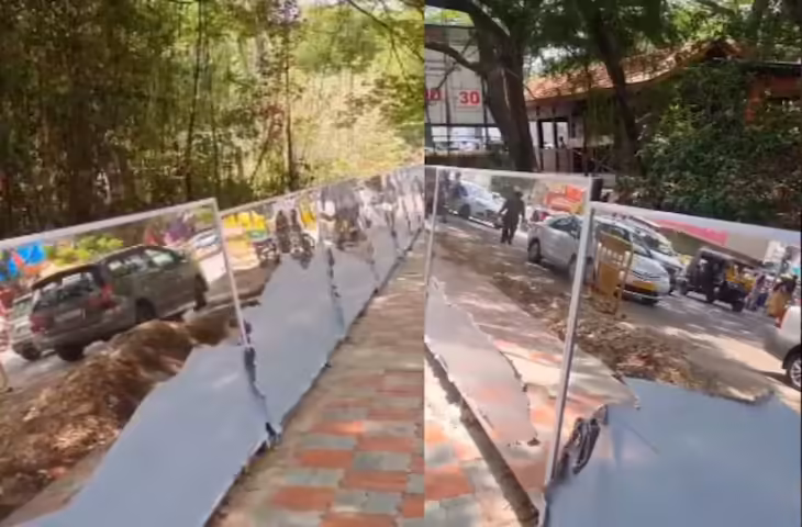 मैसूर में सार्वजनिक स्थानों पर गंदगी रोकने के लिए अनोखी मिरर वॉल, सोशल मीडिया पर चर्चा में