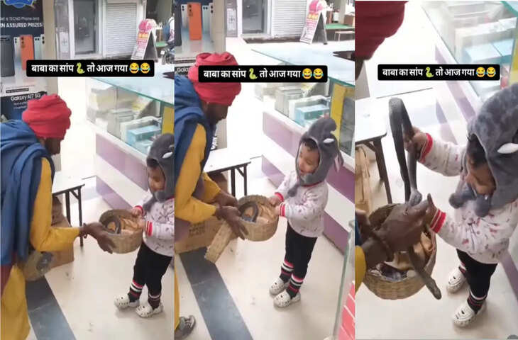 सपेरे को देखते ही मासूम ने हाथ से छीन ली सांप की टोकरी, वीडियो देख लोग बोले - 'बाबा का सांप तो गया....'