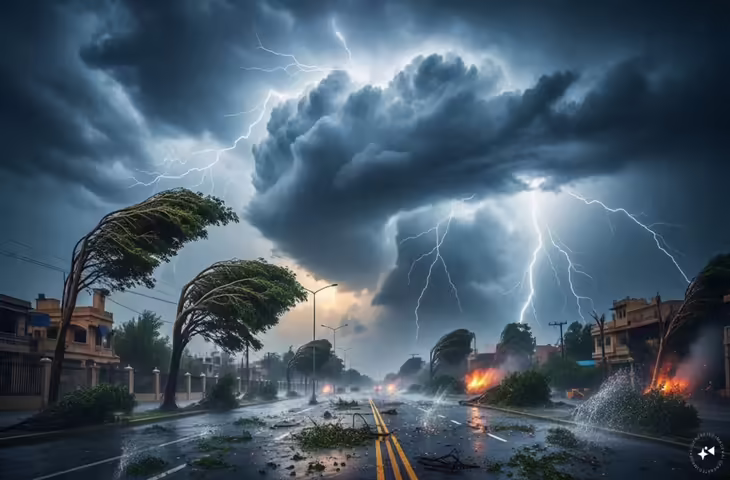 Aaj Ka Mausam : 19 राज्यों में तूफानी मौसम का कहर, 80 किलोमीटर प्रति घंटे की रफ्तार से चलेंगी हवाएं