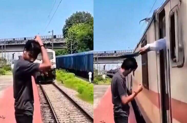 चलती ट्रेन के आगे स्टंट करने वाला था लड़का लोको पायलट ने सिखाया ऐसा सबक, मिनटों में वायरल हो गया वीडियो&nbsp;