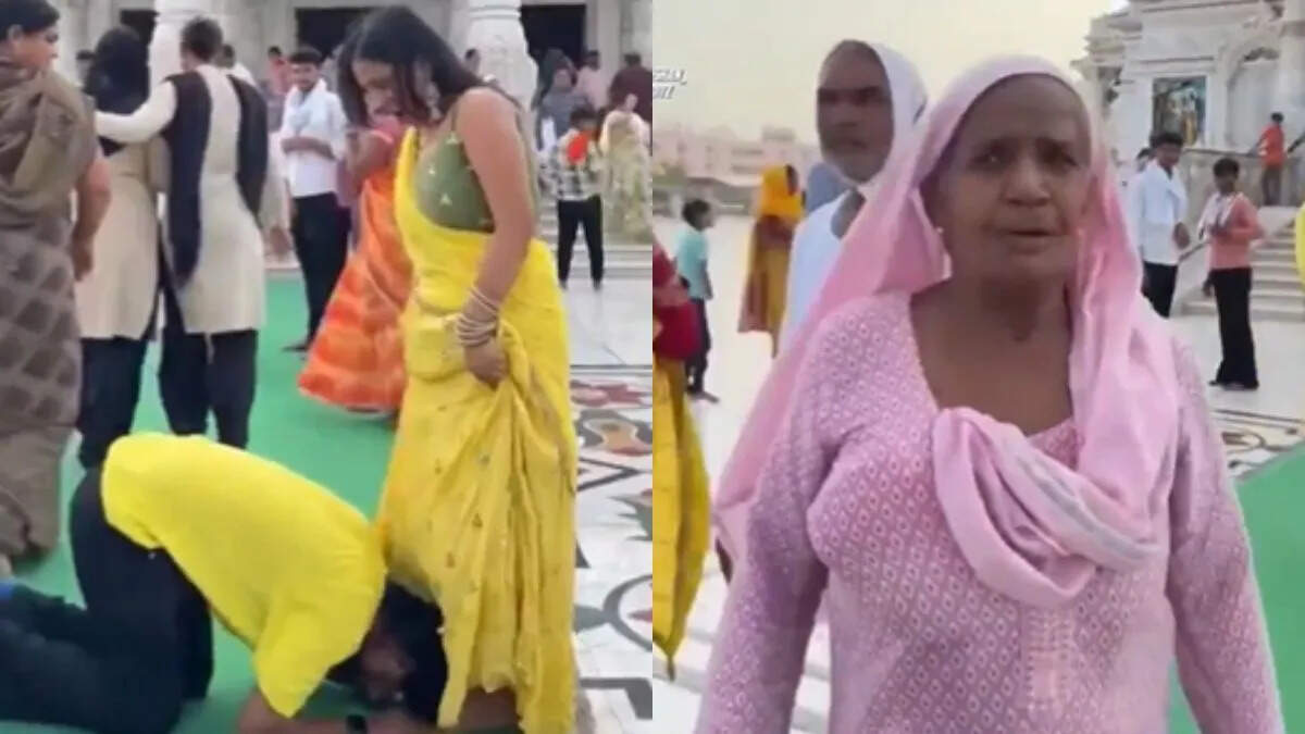औरत के पैर में मत्था टेक रहा है, लड़के की हरकत दादी को नहीं आई पसंद, देखिए फिर क्या हुआ