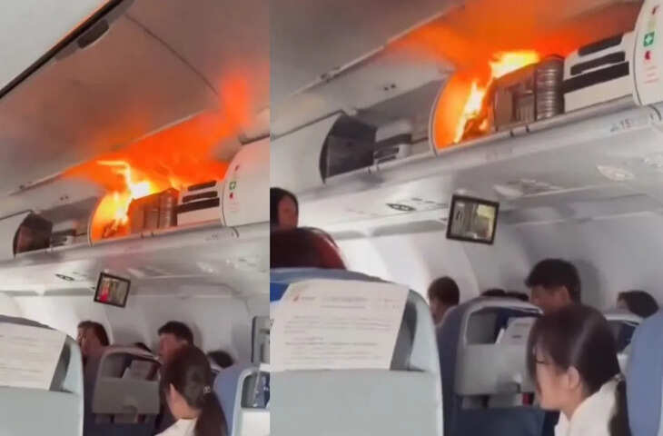 लिथियम बैटरी में आग लगने से फ्लाइट में हड़कंप, सोशल मीडिया पर तेजी से वायरल हो रहा है वीडियो