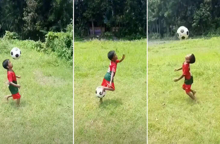 फुटबॉल पर गजब का कंट्रोल, उम्र छोटी लेकिन टैलेंट बड़ा; VIDEO देख फैंस बोले- &lsquo;अगला रोनाल्डो मिल गया&rsquo;
