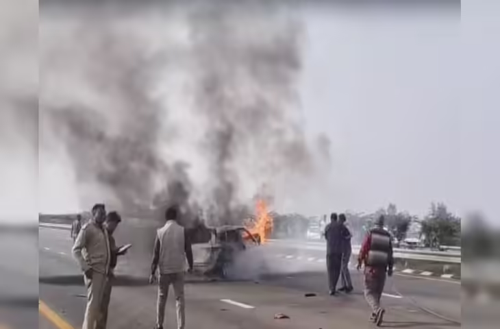 पूर्वांचल एक्सप्रेसवे पर दर्दनाक हादसा: भीषण दुर्घटना में खत्म हो गया सिपाही का पूरा परिवार, बच्चों समेत जिन्दा जले 5 लोग 